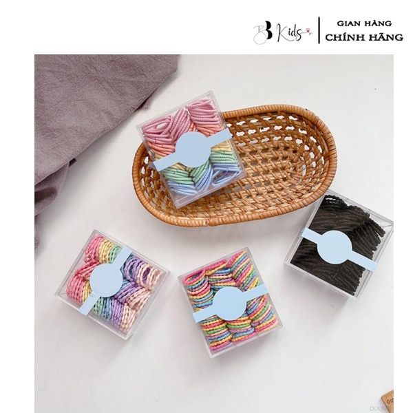 Hộp Chun Buộc Tóc BB Kids 90 Chi Tiết Nhiều Màu