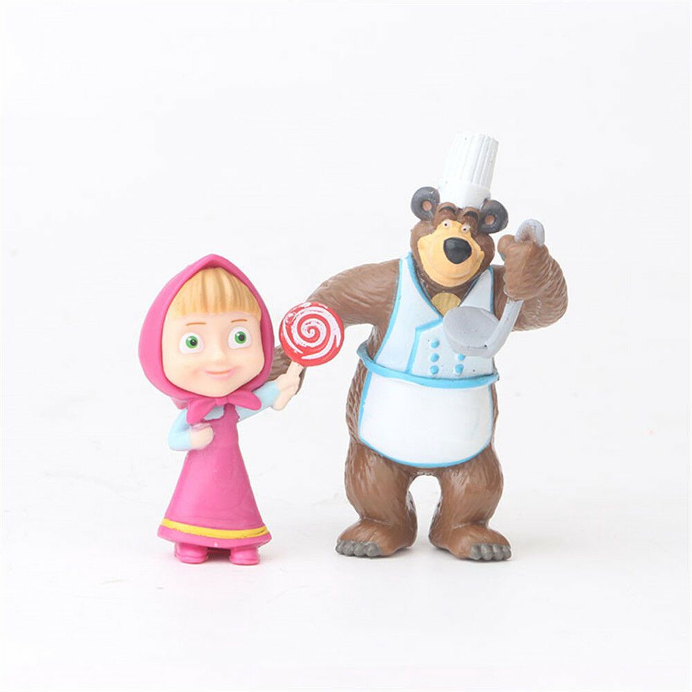 Set 10 Mô Hình Búp Bê Masha Và The Bear Dễ Thương