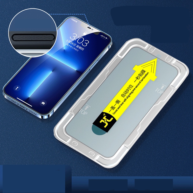 Kính Cường Lực Chống Bụi & Dấu Vân Tay Cho iPhone 13 12 Mini 11 Pro Xs Max XR 14Pro 14max 14Promax