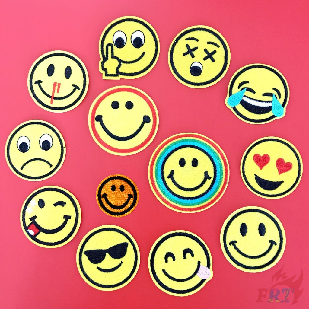 ☸ Fashion Brand：Smiley World - Expression Patch ☸ 1Pc Smile Face Diy Sew on Iron on Patch