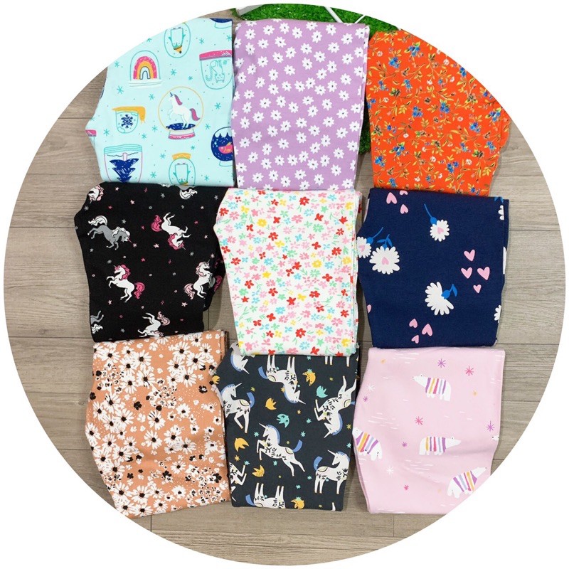 Combo 5 quần legging 100% cotton vải xuất dư cho bé 10 - 30kg