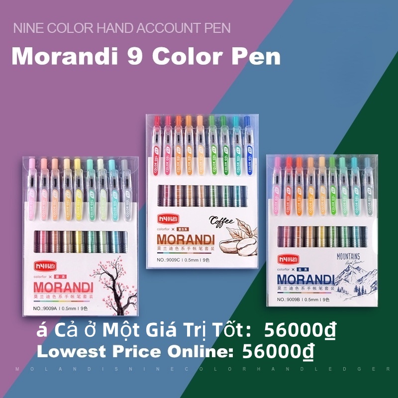 Set 9 Bút Mực Gel Nhiều Màu Sắc