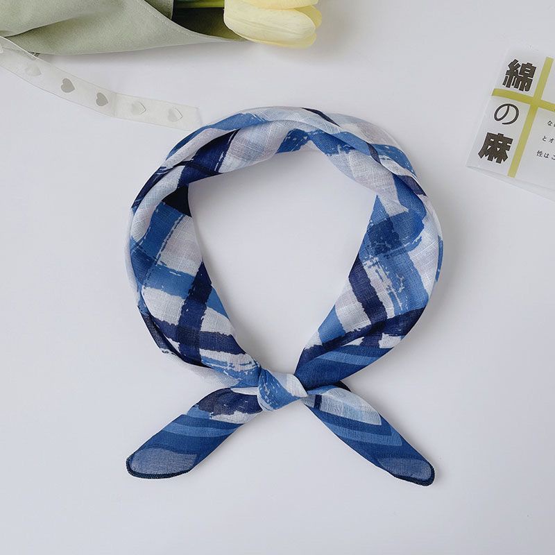 Bán Chạy!F &amp; X Khăn Quàng Cổ Nhỏ Bằng Lụa Cotton Lanh Hình Vuông Họa Tiết Hoa Phong Cách Phương Tây Thời Trang Xuân Hè Dành Cho Bạn Nữ