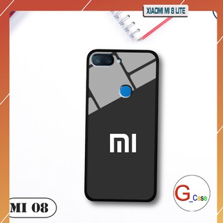 Ốp lưng Xiaomi Mi 8 Lite - lưng kính in logo hãng điện thoại