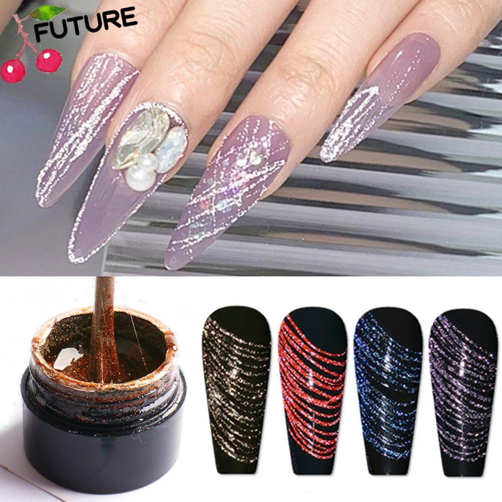 FUTURE 5ml Manicure Nail Art with Glitter Soak Off Pulling Silk Nail Gel Spider Web Gel DIY Reflective Sparkling Varnish Polish
