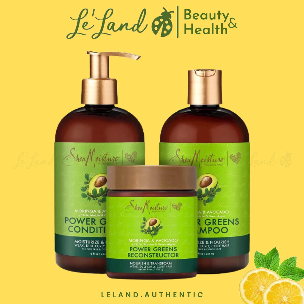 Bill US - Dầu gội xả SheaMoisture Moringa &amp; Avocado Power Greens Shampoo / Conditioner Shea Moisture