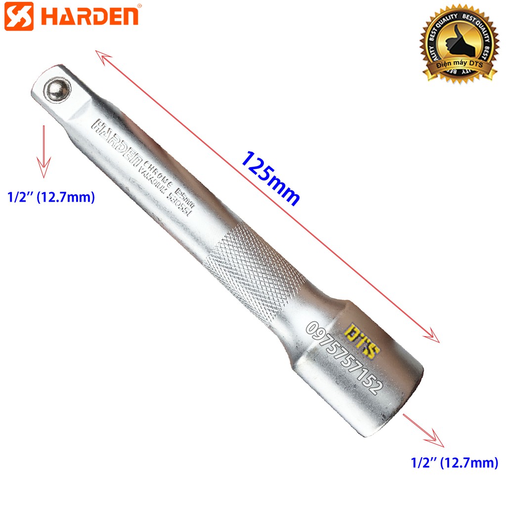 Thanh tuýp nối dài khẩu 1/2 inch 125mm công nhiệp HARDEN PRO Kapusi, tay nối dài khẩu thép cứng CR-V, cần tuýp nối 1/2