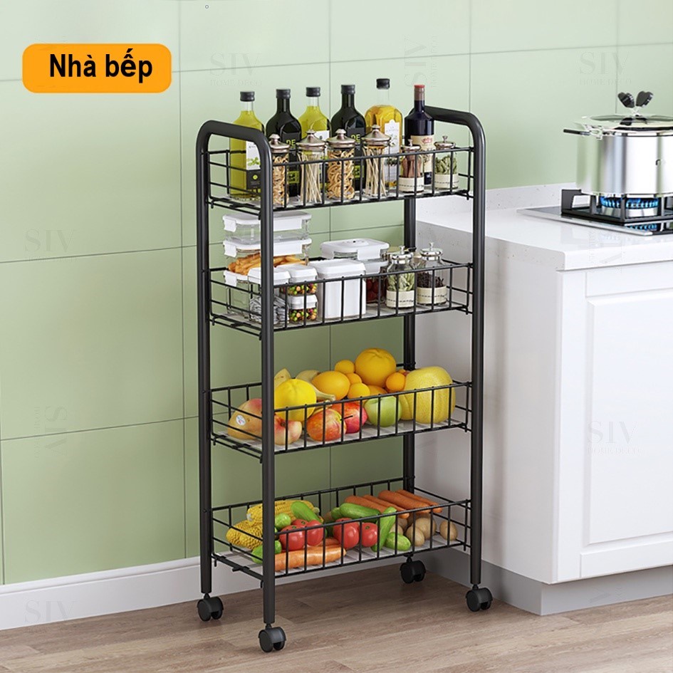 SIV Xe đẩy Spa 3/4/5 Tầng Kệ Đa Năng Có Bánh Xe Tiện Lợi Thép cacbon