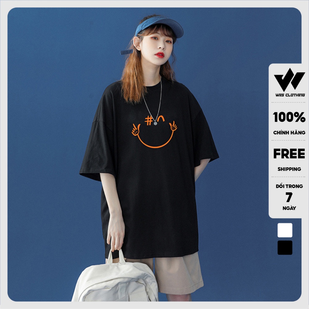 Áo thun tay lỡ unisex form rộng Chào Mặt Cười nam nữ phong cách ulzzang WIIS