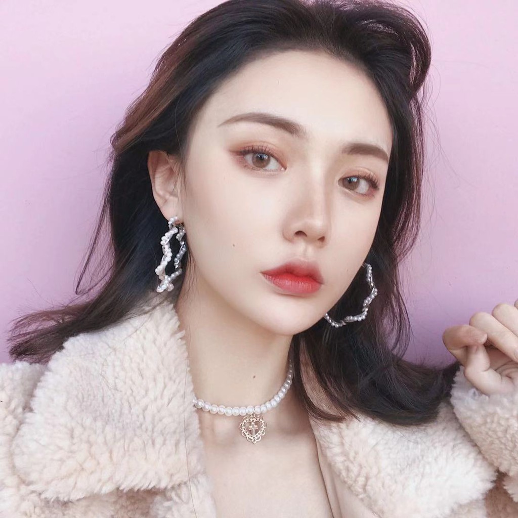 Dây chuyền ngọc trai mặt hình thánh giá thời trang cho nữ