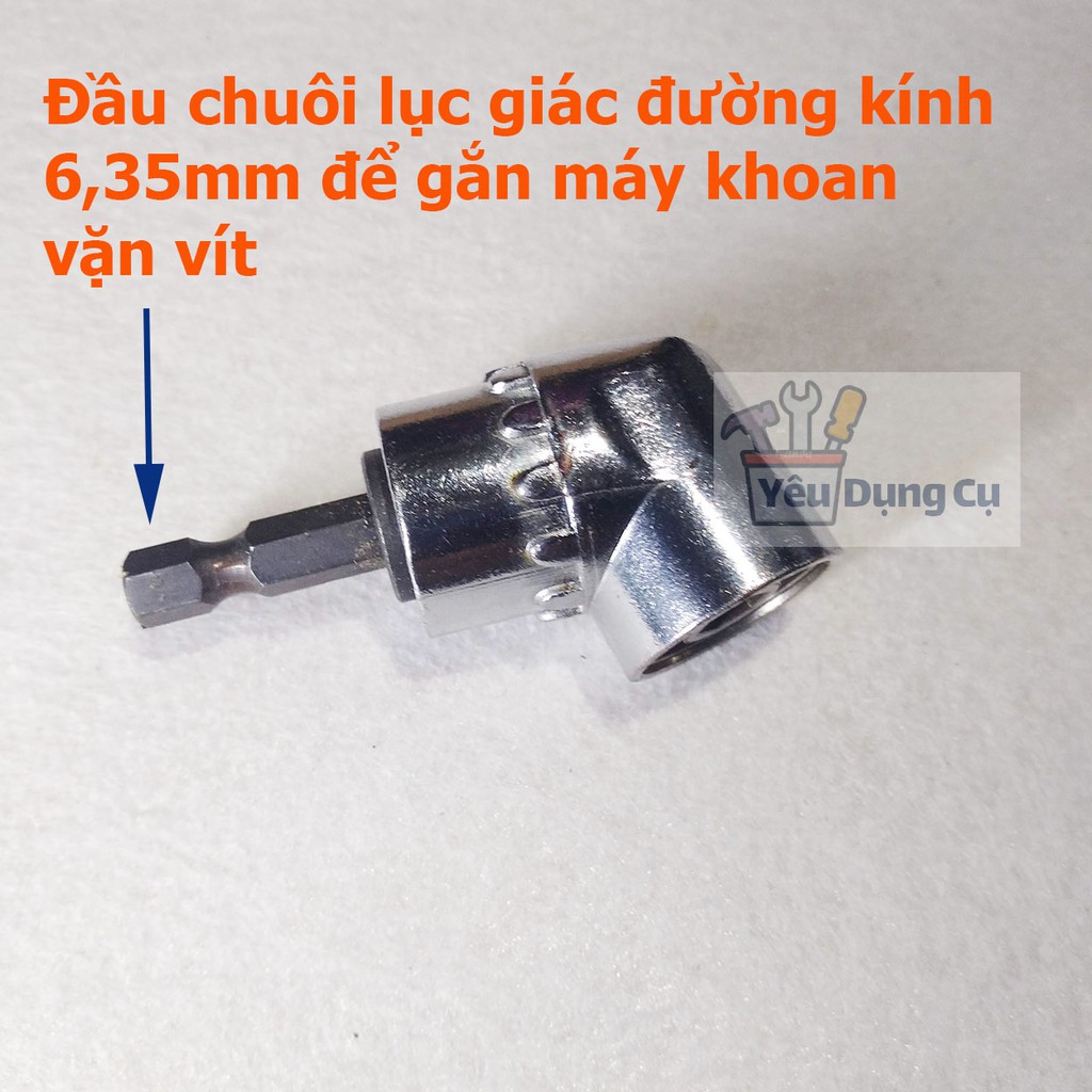 Đầu chuyển hướng bắt vít chân lục giác dùng cho máy khoan bắn vít và tuốc nơ vít trong không gian hẹp