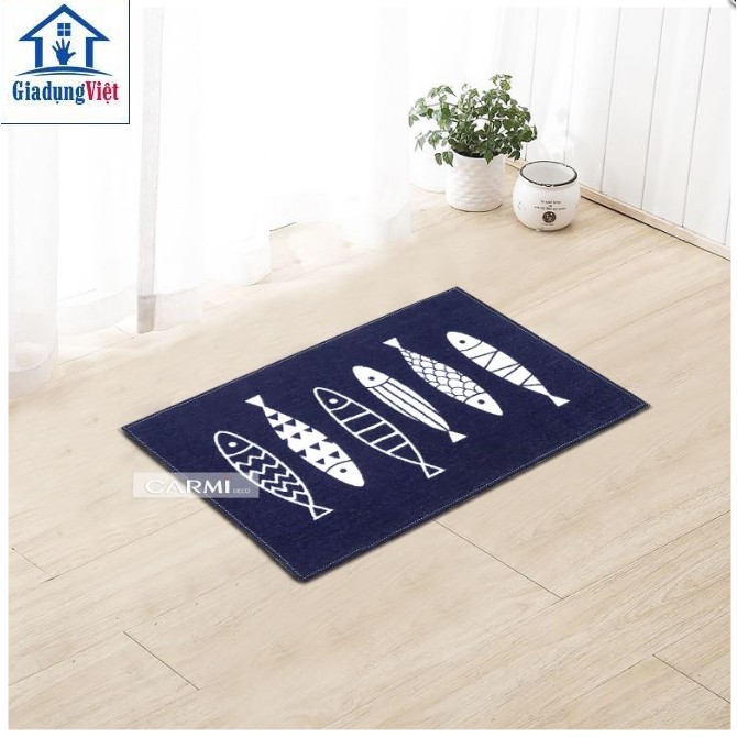 Bộ 2 Thảm Bếp Carmi Hình cá 130x45 và 45x65 cm