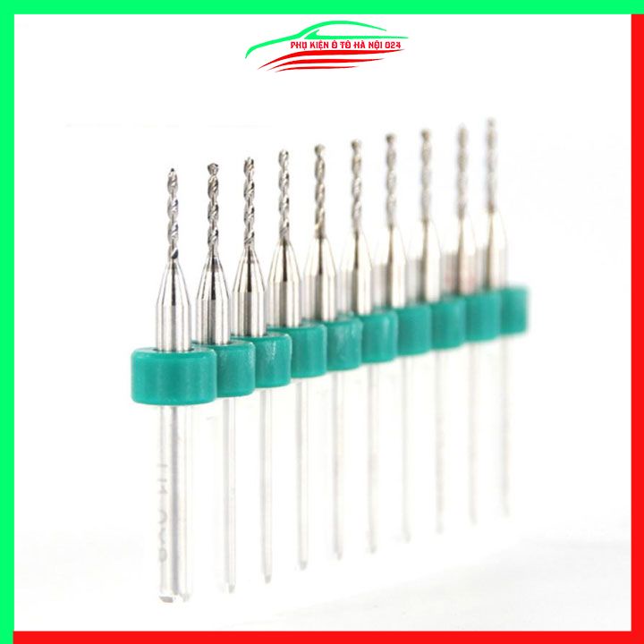 Hộp 10 mũi khoan CNC cao cấp độ chính xác cao đường kính mũi 1.0mm