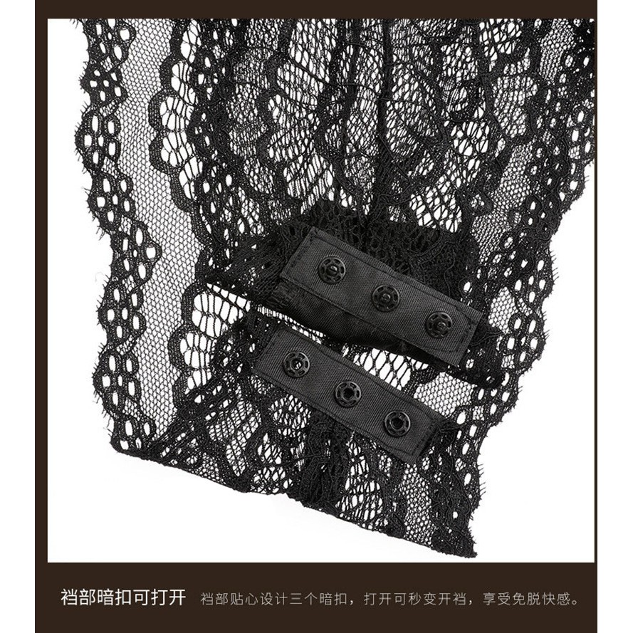 Full Set Bộ Đồ Xẻ Ngực 3 Món : Choker + Tất Lưới + Váy Ren Sexy, Quyến Rũ. | BigBuy360 - bigbuy360.vn