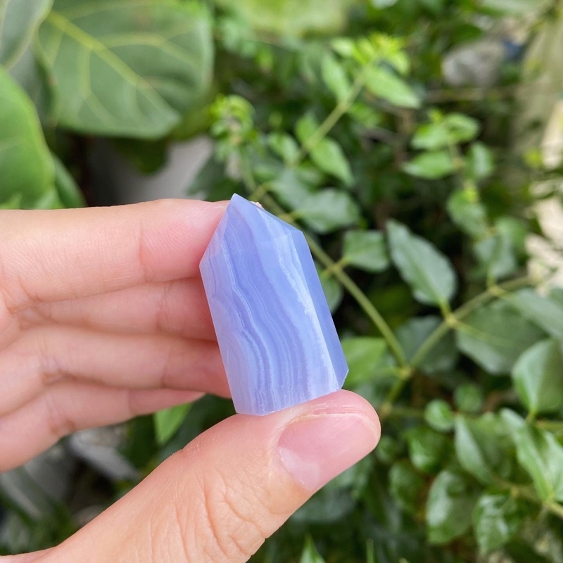 ĐÁ MÃ NÃO VÂN XANH LAM - Trụ, tumbled, cabochon tự nhiên - BLUE LACE AGATE NATURAL HEALING POINT/ TUMBLED/ CABOCHON