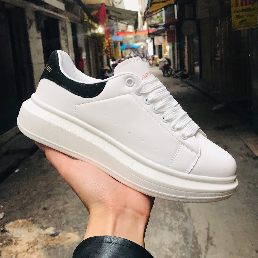 [Freeship + Hàng Sẵn] Giày MC trắng gót đen nam nữ