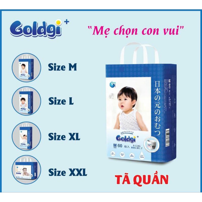 𝐌𝐀̂̃𝐔 𝟐𝟎𝟐𝟏⚡Bỉm dán/quần Goldgi cao cấp NHẬT đủ size Nb92/S84/M66/M60/L56/L48/XL46/XL44/XXL34