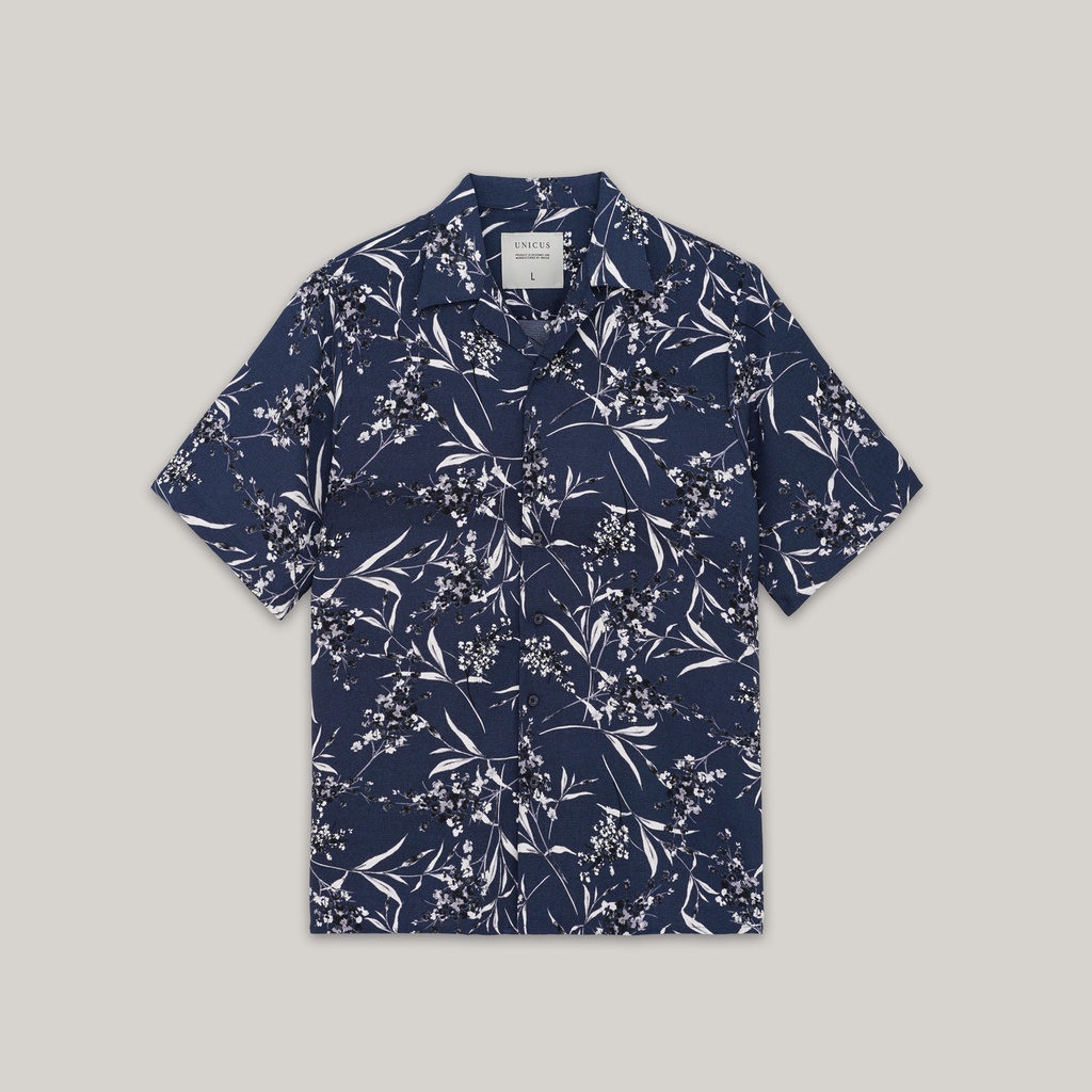 Áo Sơ Mi Cộc Tay Cổ Ve Nam Họa Tiết UNICUS Galvin Cuban Shirt
