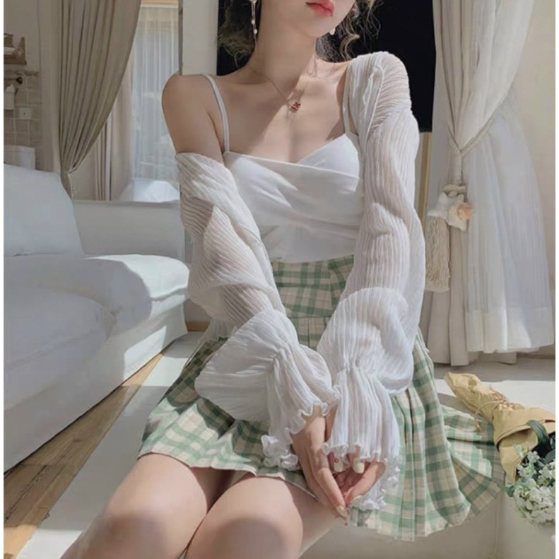SET 3 MÓN: KHOÁC TRẮNG SƠ MI + ÁO 2S TRẮNG CỔ ĐỔ + CHÂN VÁY CARO