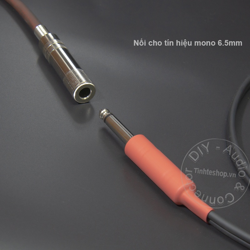 Cáp 6ly mono nối dài cho micro DIY 0.5M đến 5M - 6.35mm microphone cable extends male to female at 90 degree angle
