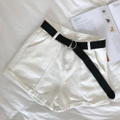 quần short ulzzang short jean jeans soóc bò xắn gấu trắng đen be kiểu dáng hàn quốc cạp lưng cao | BigBuy360 - bigbuy360.vn