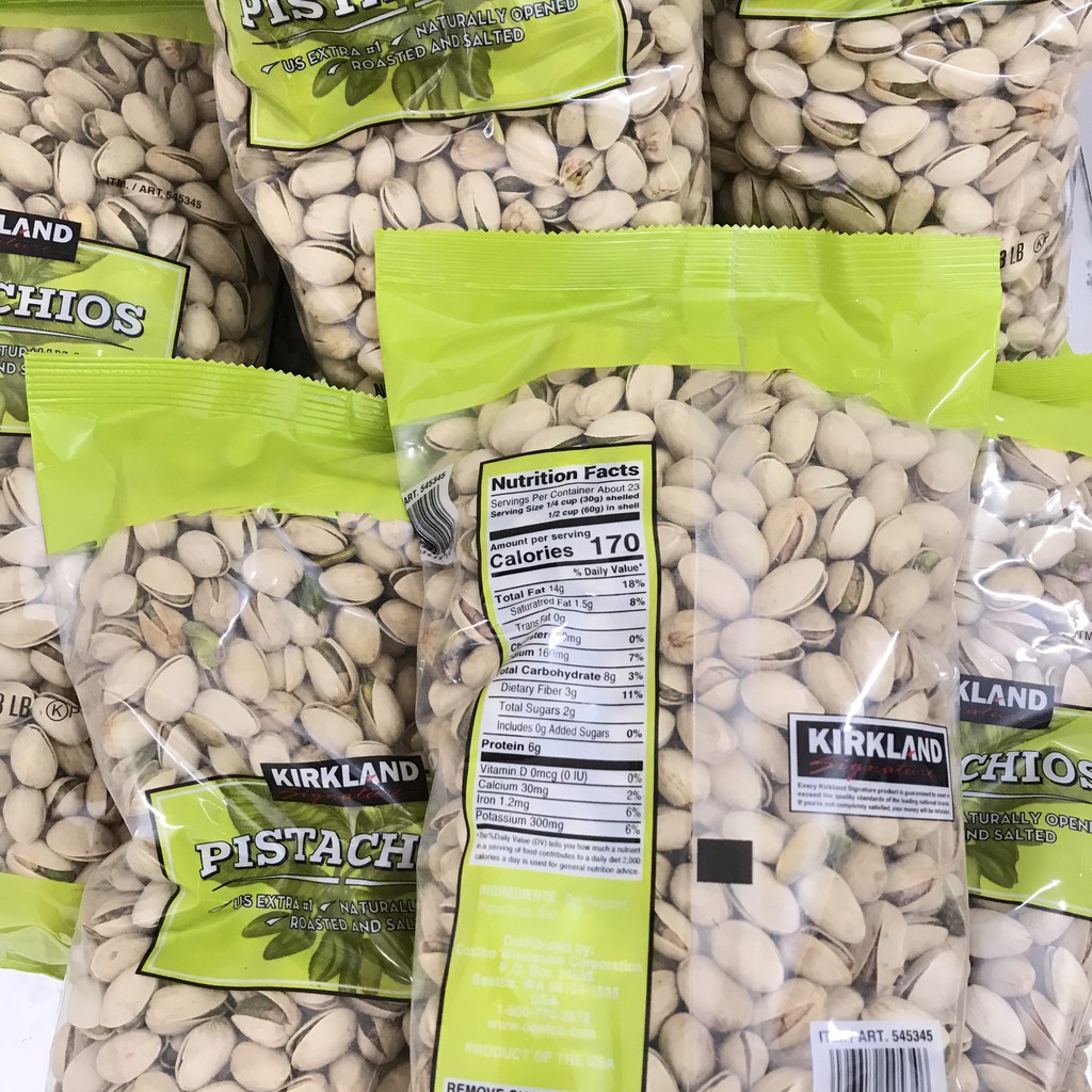 Hạt dẻ cười Kirkland Pistachios 1,36kg của Mỹ - Hạt dẻ cười rang muối, vị ngon tự nhiên, đảm bảo chất lượng