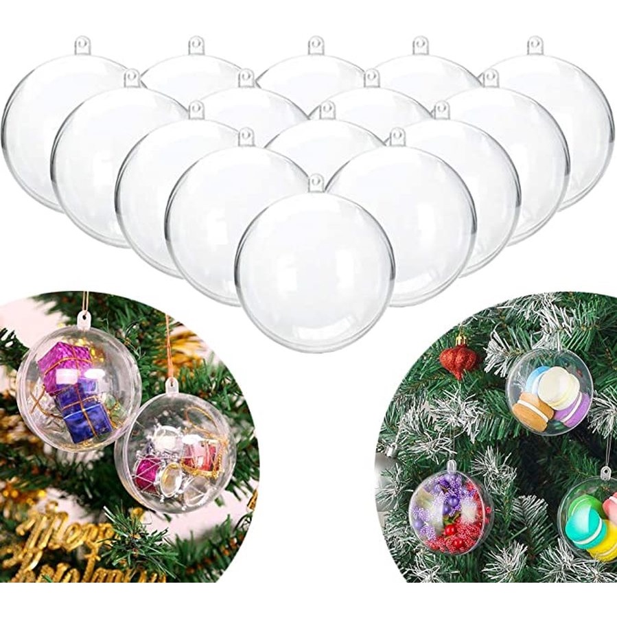 Quả Cầu Rỗng Bằng Nhựa Trong Suốt 5/6/8/10cm Trang Trí