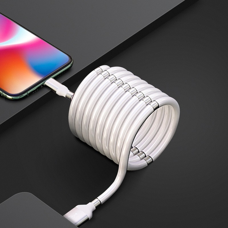 Cáp dây sạc lightning cho Iphone, type C cho Samsung, Xiaomi, Oppo có thể gấp gọn, tiện dụng cho mọi trường hợp | BigBuy360 - bigbuy360.vn