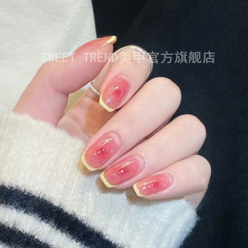 Sticker dán móng tay STZPRONAIL hình trái tim ngôi sao má hồng đỏ phong cách Pháp