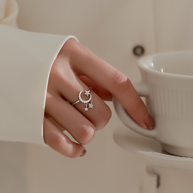 Nhẫn kiểu hở mạ bạc 925 nhiều kiểu dáng tùy chọn đính đá zircon