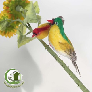 Con chim giả - chim vẹt giả nhiều màu 12cm x 3cm