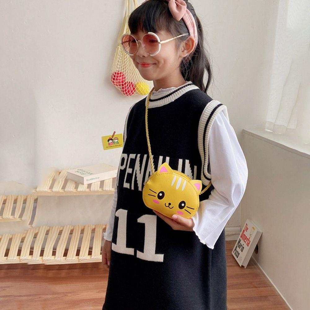 Túi Da PU Mini In Hình Mèo Dễ Thương Đựng Tiền Xu Cho Bé