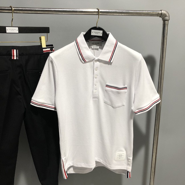 Áo polo trắng Thom Browne nam