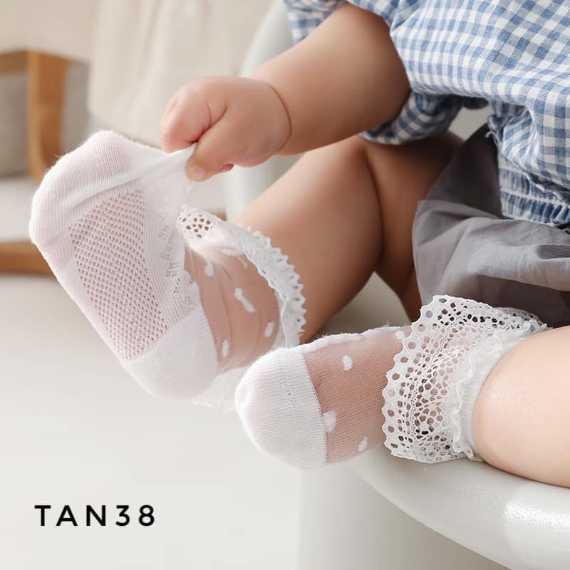 Tất lưới cổ ren cho bé TAN38