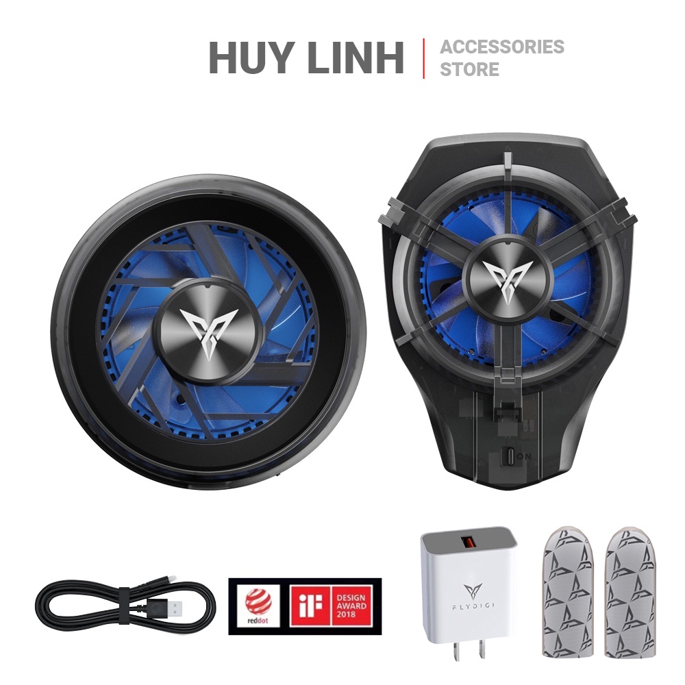 Flydigi B5 và B5x Quạt tản nhiệt RGB gaming kiêm sò lạnh cho điện thoại - Tặng kèm găng tay cảm ứng
