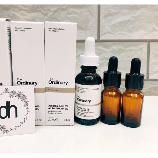 TINH CHẤT serum The Ordinary Ascorbic Acid 8% + Alpha Arbutin 2%. LÀM SÁNG DA, GIẢM THÂM, GIẢM NÁM TÀN NHANG