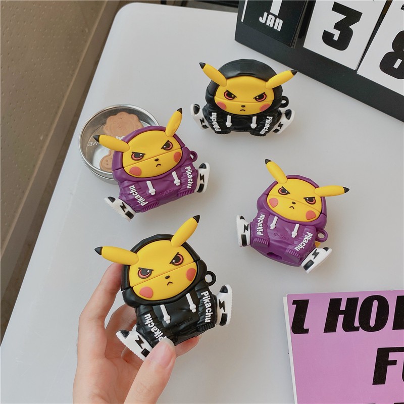 🤟 Bao airpod 🤟 Vỏ tai nghe airpod pikachu hip hop ,airpod 1, 2, pro ( hàng cao cấp loại xịn dầy dặn )