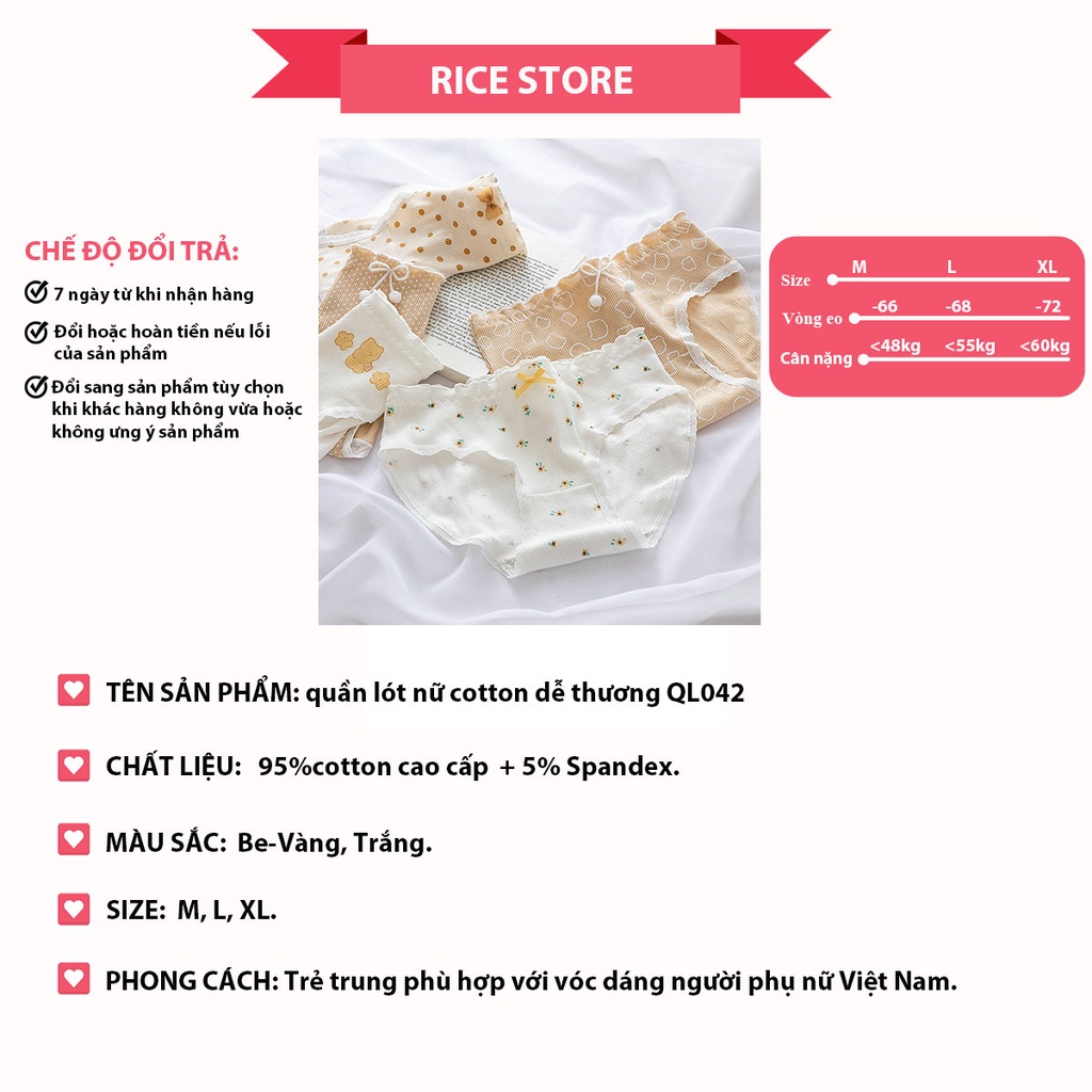 [Thanh Lý] quần lót nữ cạp thấp viền ren cao cấp KIMCHIBIKINI chip kháng khuẩn mềm mại thông hơi thoáng mát QL042