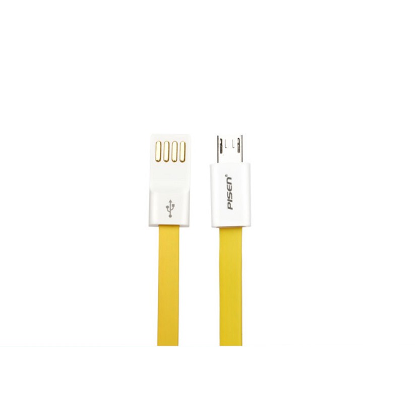 Cáp Pisen Flat Micro USB 200mm (Vàng)