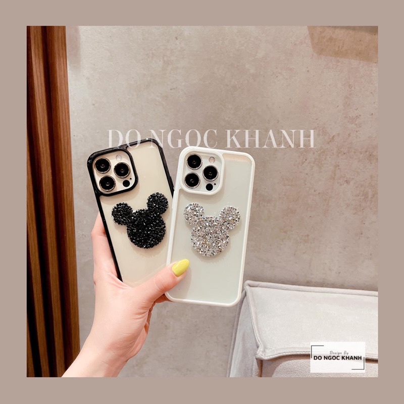 Ốp Mickey dán đá handmade trong lấp lánh