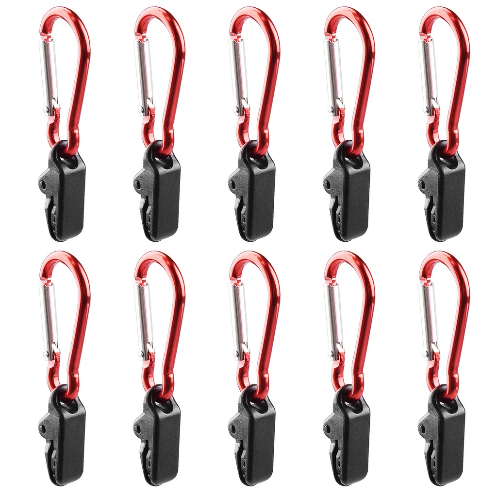 Set 10 Kẹp Căng Dây Lều Cắm Trại Kèm Móc Khóa Chuyên Dụng