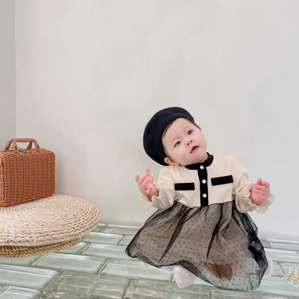 Mũ Beret Màu Trơn Ấm Áp Thời Trang Thu Đông Cho Bé