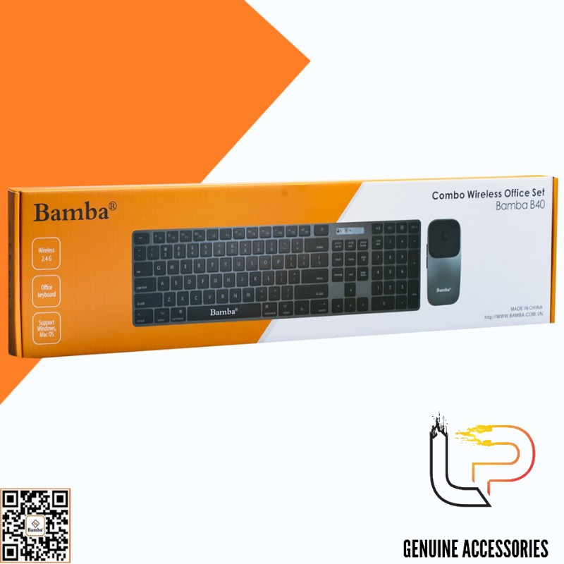 BỘ PHÍM CHUỘT KHÔNG DÂY MINI BAMBA B40 - KEYBOARD + MOUSE KHÔNG DÂY MINI BAMBA B40