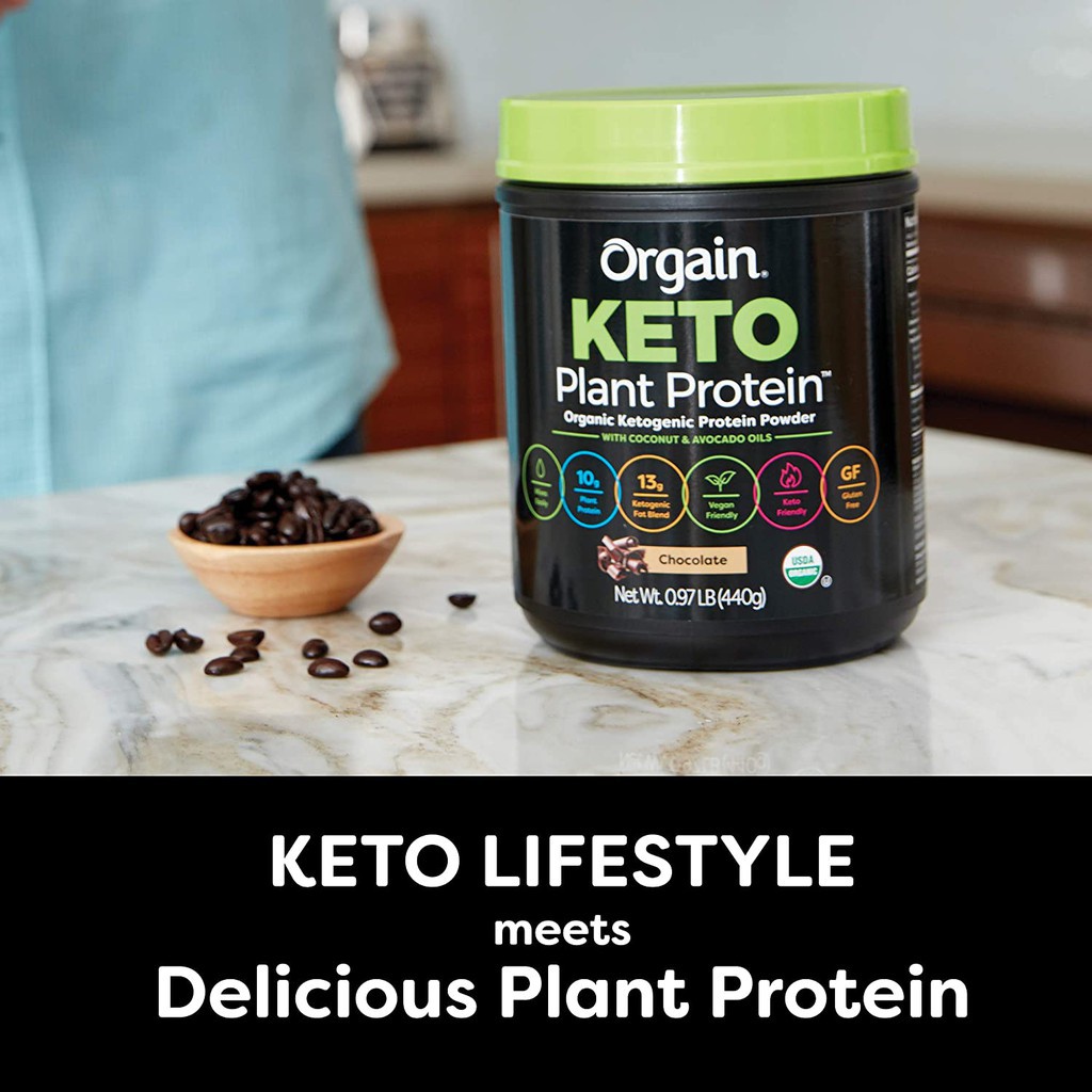 Bột Keto Orgain Collagen Protein - Hương Chocolate 400g - Mỹ (date 01/2022)