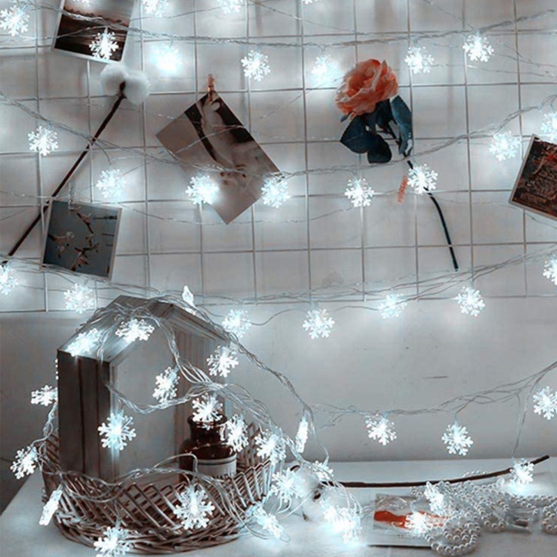 Dây Đèn LED Hình Bông Tuyết Trang Trí Giáng Sinh Năm Mới