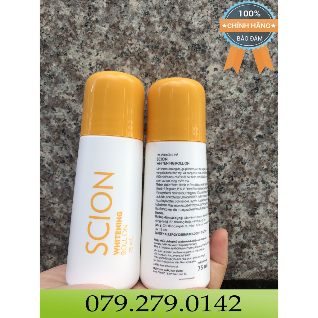 (PHIÊN BẢN MỚI) Lăn khử mùi trắng da Scion Whitening Roll On NUSKIN