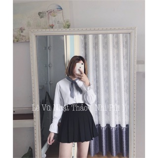 Sơ mi trắng cổ nơ