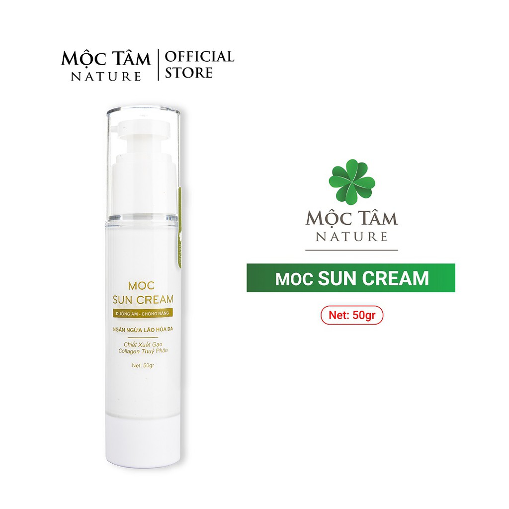 Kem Chống Nắng SPF65 Moc Sun Cream 50g - Ngăn Chặn Tia UV, Dưỡng Ẩm, Ngừa Lão Hóa (Mộc Tâm Nature) | BigBuy360 - bigbuy360.vn