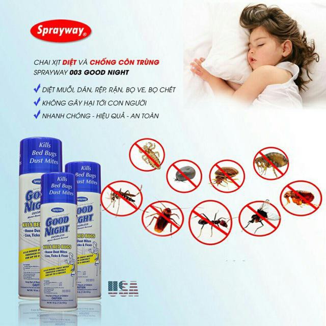 Chai xịt diệt và chống côn trùng Sprayway Goodnight 003 - SPRAYWAY 003 454g hoặc 85 tùy chọn
