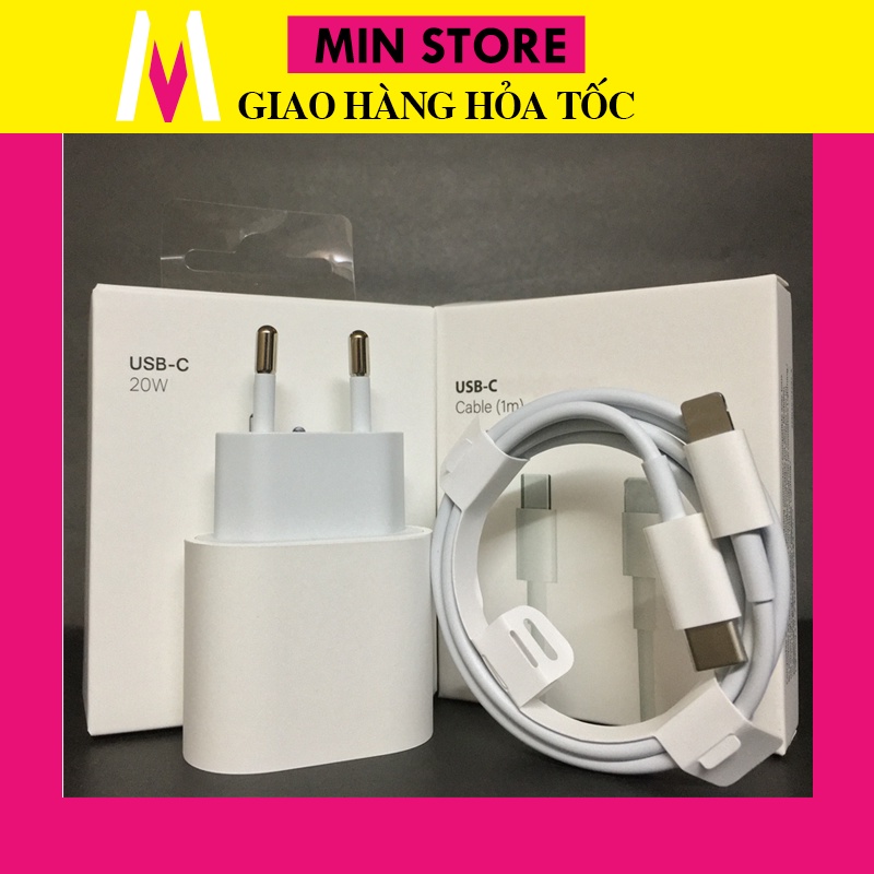 Bộ Sạc Nhanh 20W Chân Tròn Củ Sạc Nhanh 20W Cáp Sạc Nhanh Dây Sạc Nhanh - Min Store
